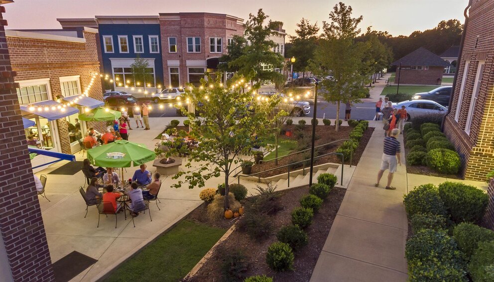 Aerial View of Joes NY Pizza at TownCenter at Patrick Square