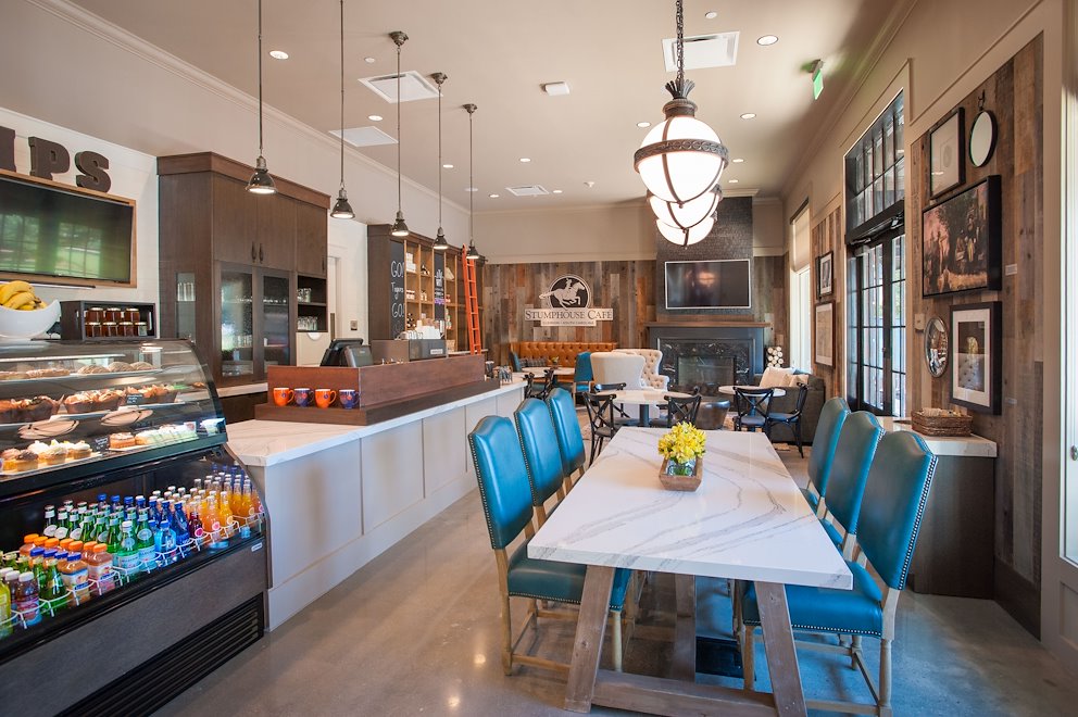 Inside Stumphouse Cafe coffee house in Clemson